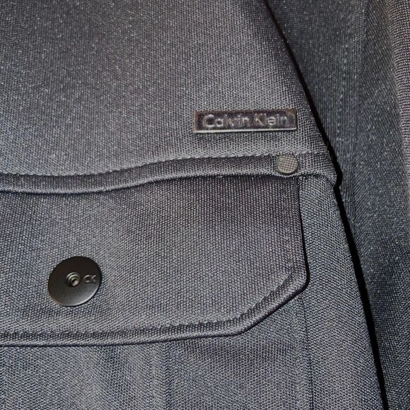 CALVIN KLEIN Lightweight Jacket Front Chest Pockets Zipper Charcoal Gray Men XL - Picture 4 of 12